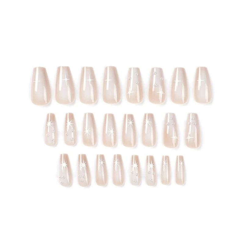 

24 Pcs Full Cover Long Press on Nails Acrylic Nails for Women Girls