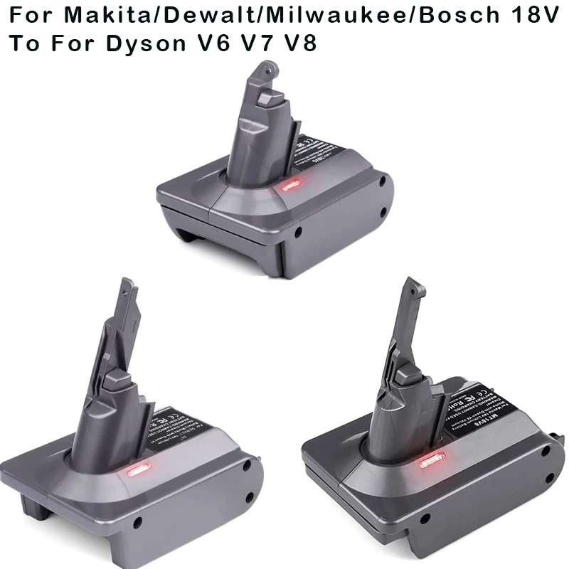 For Makita/Dewalt/Milwaukee/Bosch 18V Lithium Battery Adapter Converter To For Dyson V6 V7 V8 Battery Vacuum Cleaner tool