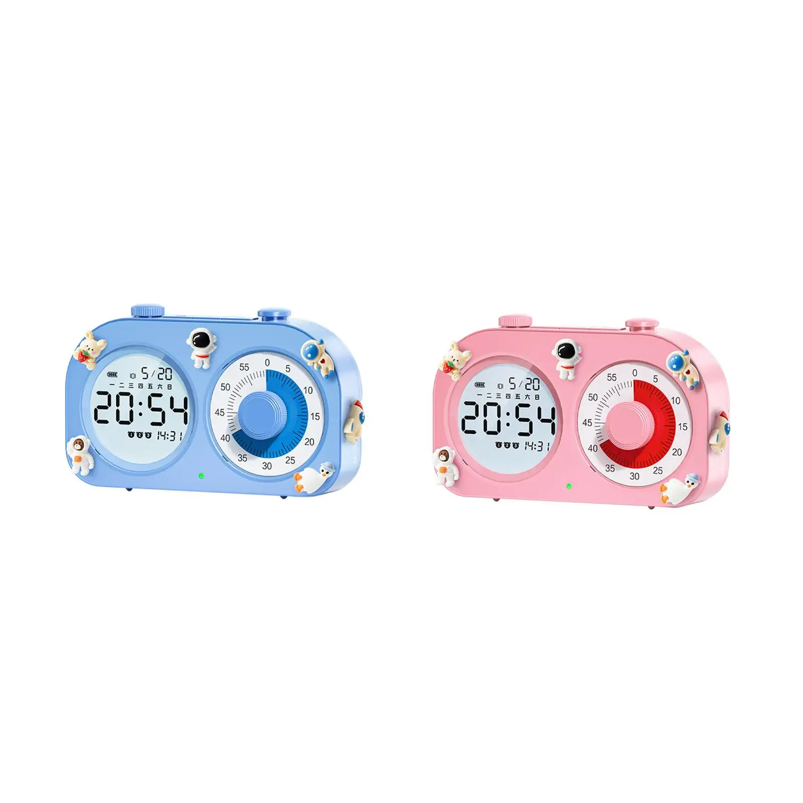 

Desktop Clock with Night Light Mode with Stand Modern Lovely Snooze Function Silent Study Timer for Kids and Adults for Cooking