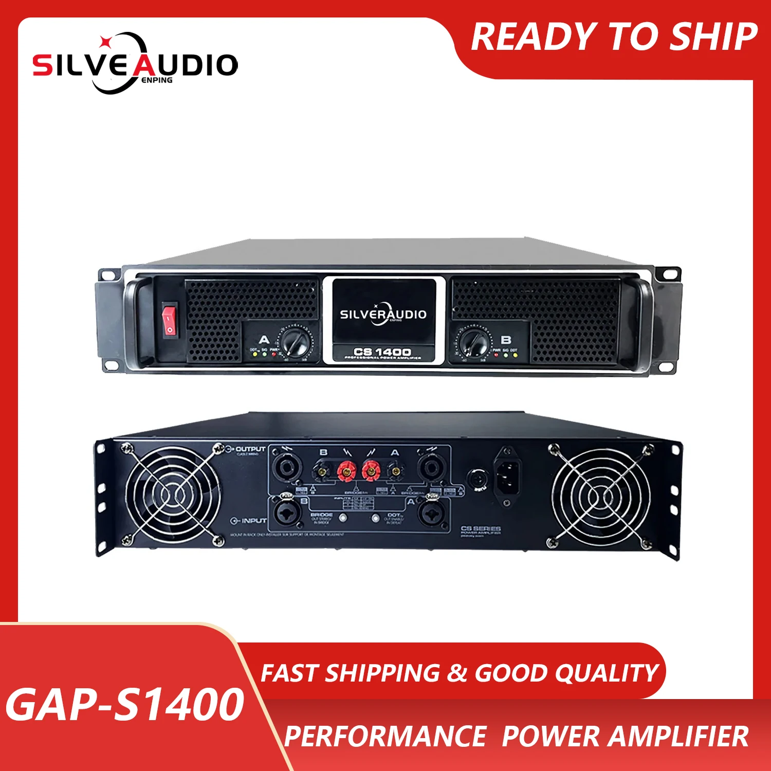 Высококачественный усилитель мощности зазора S1400 2000 Вт * 2 2U Hi-Fi используется для