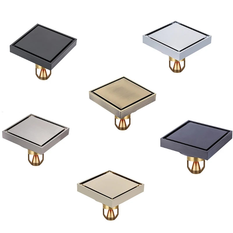 

Anti-blocking Square Drain Strainers Brass Invisible Floor Drain Cover Anti-rust Metal Hair Catcher Bathroom Accessory