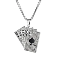 personality classic fashion trend flush poker versatile titanium steel necklace