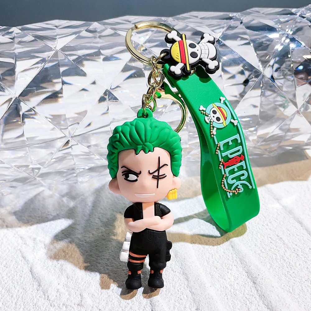 

Japan Hot Anime One Piece Action Figure Model Roronoa Zoro keychain PVC Figurine Keyrings for Backpack Pendant Accessories