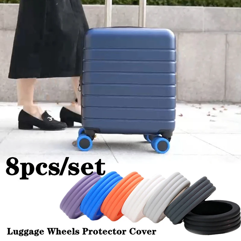 

4/8pcs Luggage Wheels Protector Silicone Luggage Accessories Wheels Cover For Most Luggage Reduce Noise Travel Luggage Suitcase