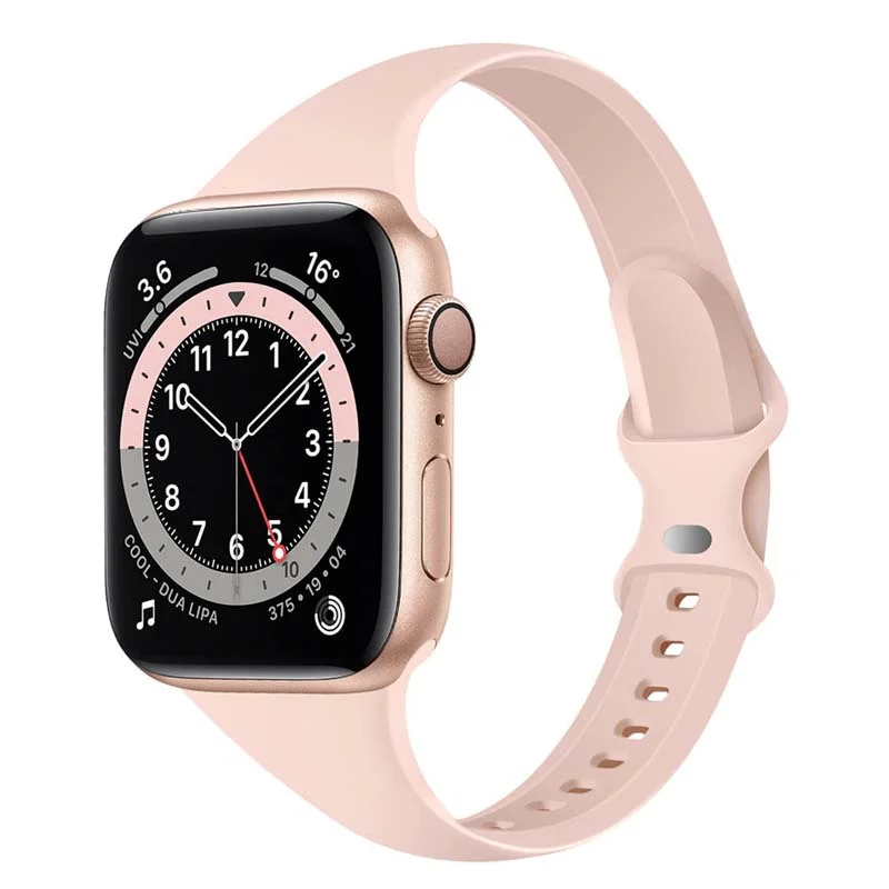 

Ремешок силиконовый для Apple Watch, браслет для смарт-часов iWatch Series 3 4 5 6 7 se, 45 мм 41 мм 44 мм 40 мм 38 мм 42 мм