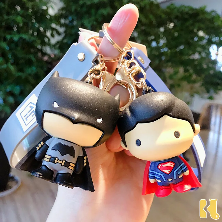 

Bandai DC Batman Superman Keychain Justice League Superhero Keyring Key Chain Pendant for Bag Phone Car Jewelry Gifts for friend