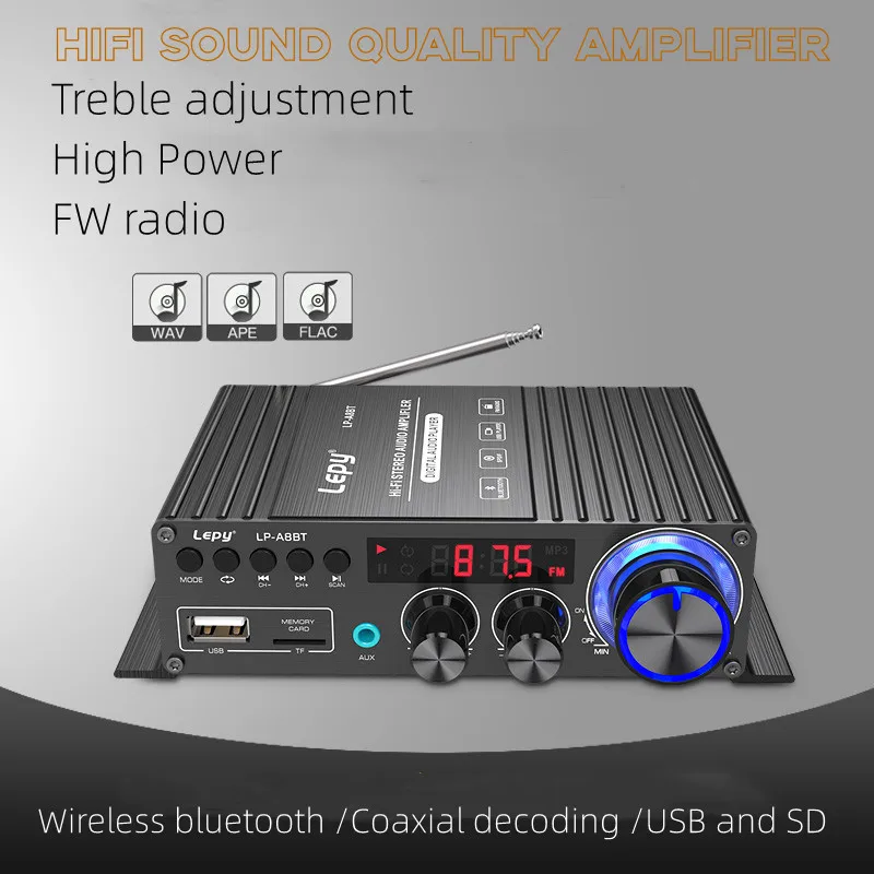 

Bluetooth coaxial decoding high-power amplifier, stereo, U disk TF, lossless music playback