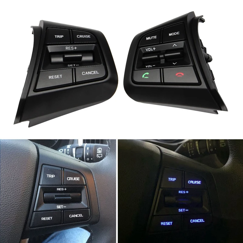 

1 Pair Steering Wheel Cruise Control Buttons Side For Hyundai Creta IX25 1.6L 96710-C9000 96710C9000