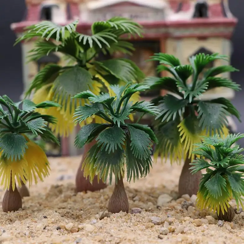 

30pcs Model Train Palm Trees Tropical Forest Landscape Train Railroad Architecture Diorama Tree Decor Artificial Plant Accessory