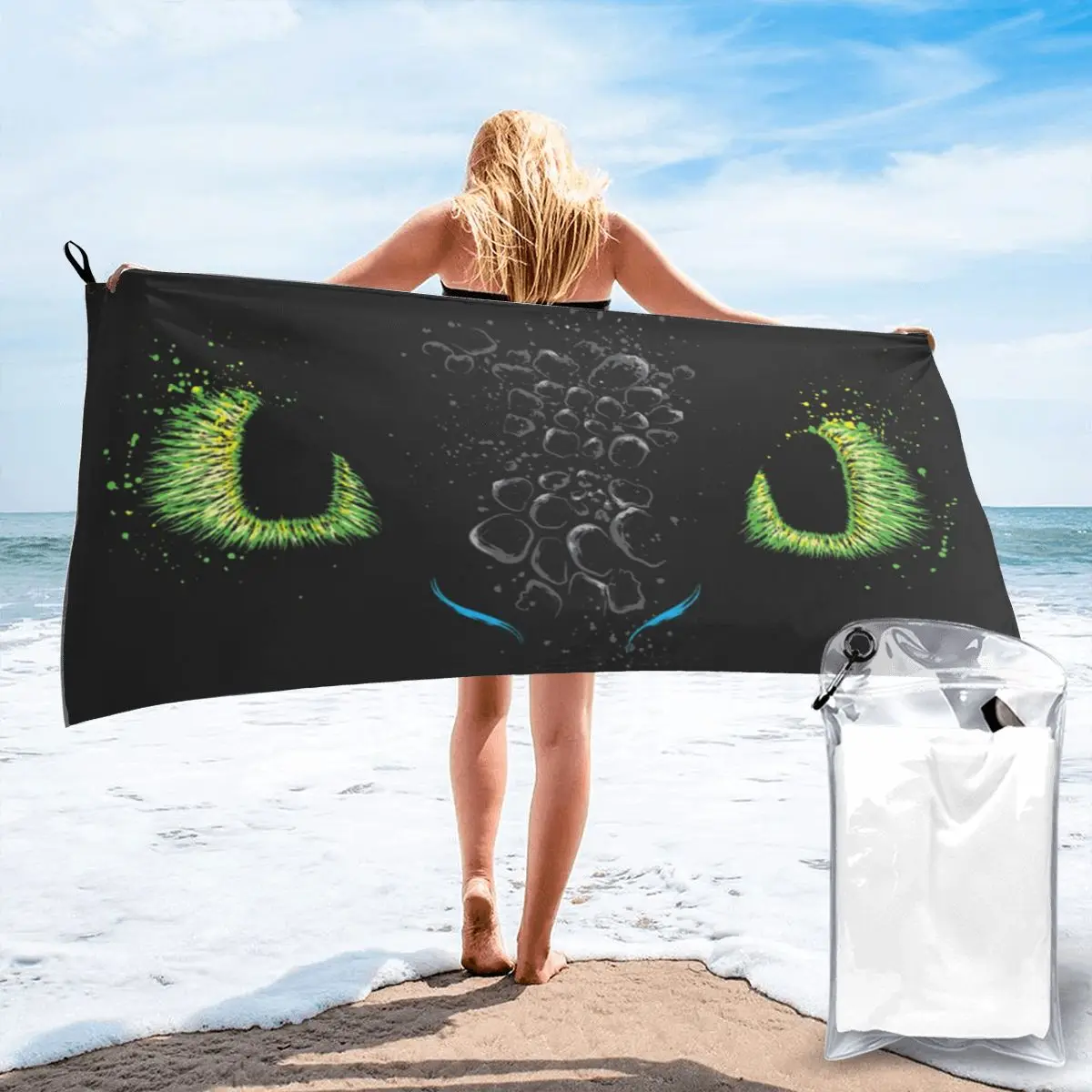 

Dragon Eye Classic Polyester Cotton Bath Towel Cool Towel Kitchen Quick Dry Towel Beach Towel Aldult Skin-friendly Child Durable