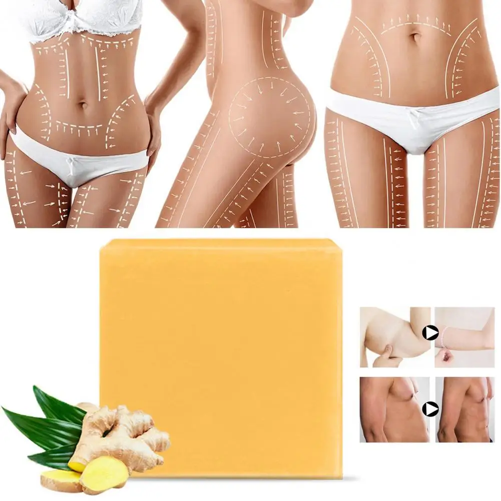 

Convenient 100g Healthy Ginger Mini Herbal Plant Fat Slimming Soap Hydrating Body Soap Smooth Texture for Female