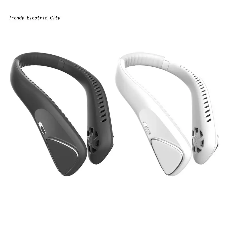 

USB Перезаряжаемый Персональный вентилятор R9CD, портативный шейный вентилятор с 3 скоростями, регулируемый шейный вентилятор для женщин, низкий уровень шума, вращение на 360 градусов