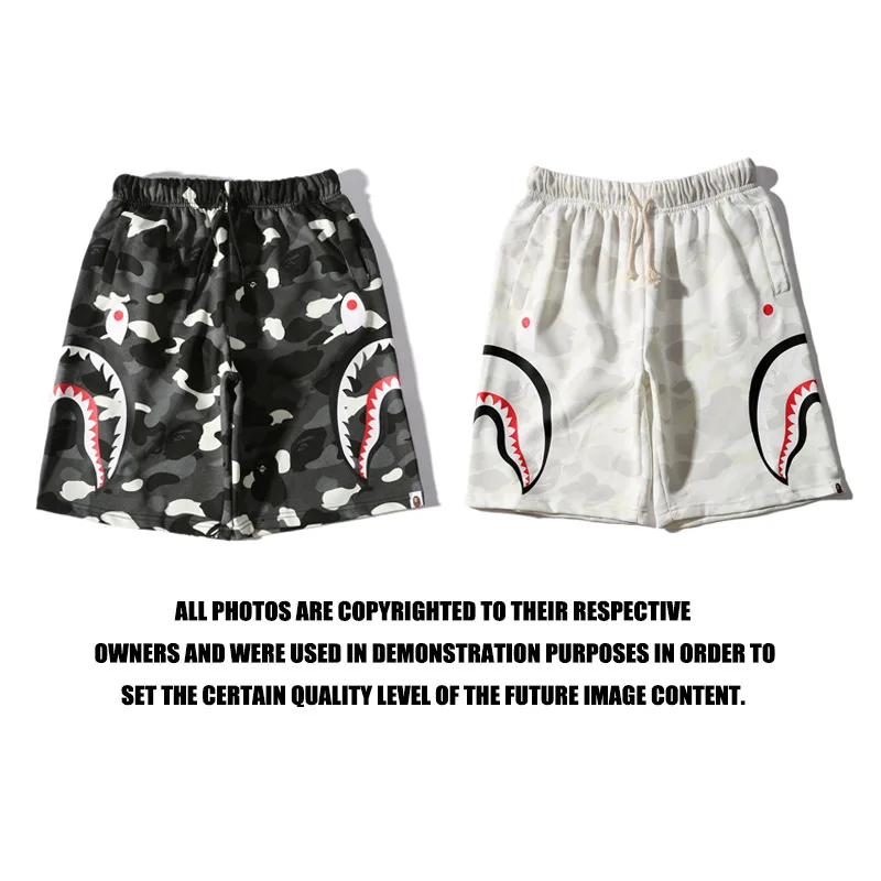 

BAPE Shorts Color Camo Shark Sweat Black White Men Women Swim Luminous Camouflage Summer Beach Pants Bermudas Mujer Hombres