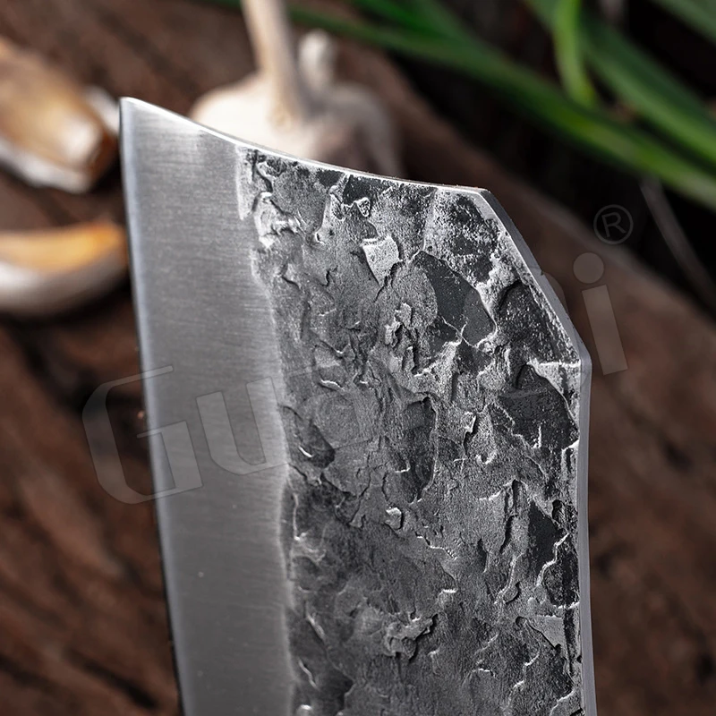 Кованый кухонный нож шеф-повара ручной работы Практичный Нож-Кливер с деревянной