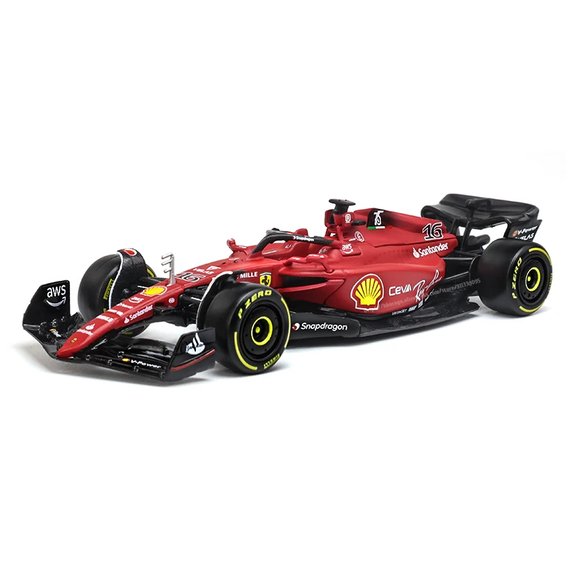 Bburago 1:43 #16 Leclerc 2022 F1 Scuderia Ferrari F1-75 #55 Sainz Alloy Luxury Vehicle Diecast Cars Model Toy Collection Gift