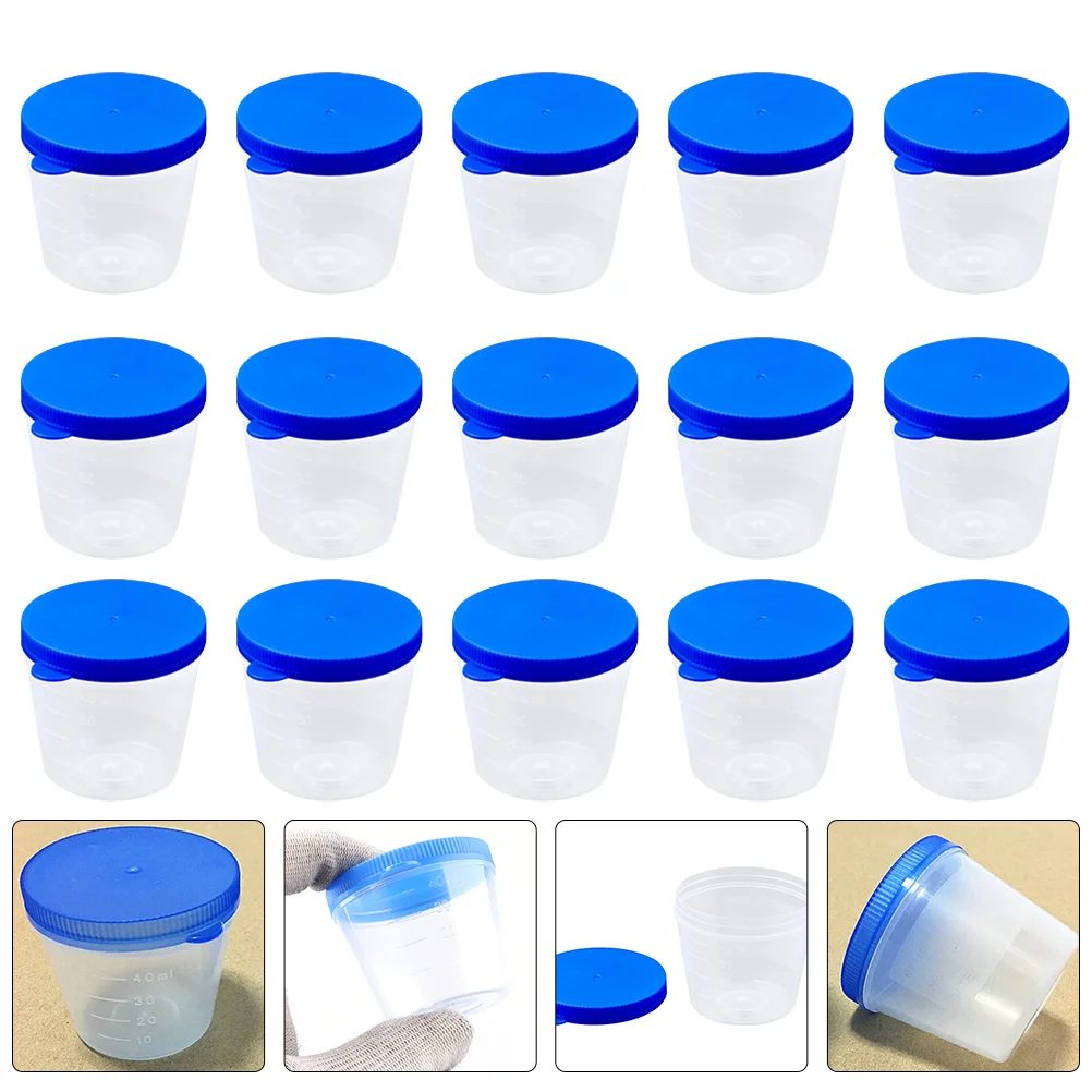 

Specimen Cups: 100pcs Sputum Cup Containers Pregnancy Test Cup for Laboratory Safe Sample Testing 40ml