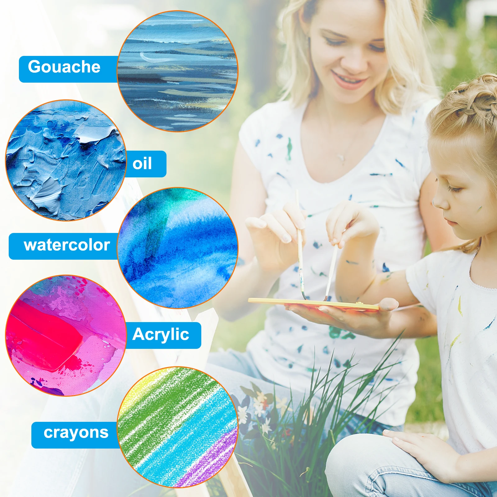 Мини-холстовая доска и мини-деревянный мольберт 12/24 шт