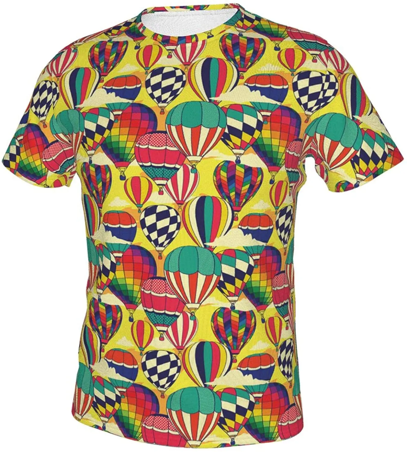 

T Shirt For Men Clothing Printed Shirts Graphic Tee Colorful Retro Pop Hot Air Balloons Novelty Oversized T-Shirt