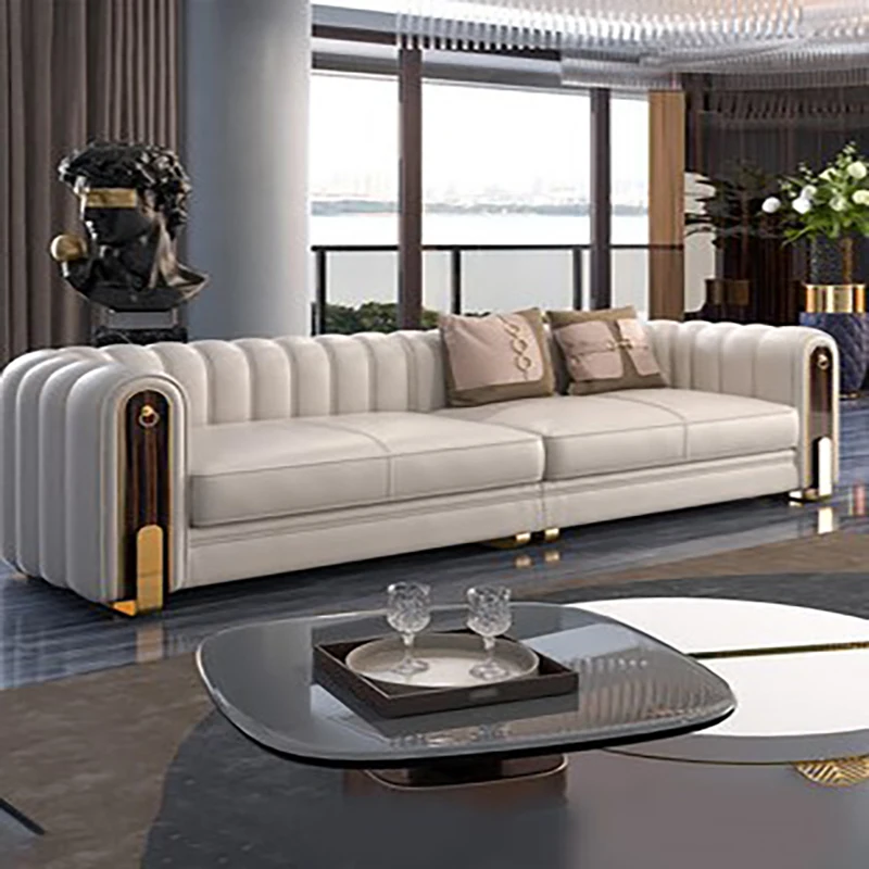 

TuyaPostmodern Simple Light Luxury Villa Leather Sofa Top Leather Combination European And American Style China
