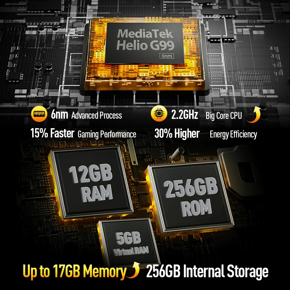 Global Ulefone Power Armor 19 Rugged Phone 17GB RAM 256GB ROM 108MP 4G Smartphone 66W 9600mAh Android 12 Moblie Phone