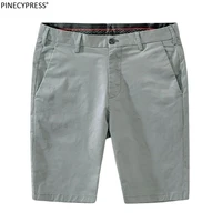 97 cotton 3 spandex anti pilling summer fashion solid male casual pockets button zipper fly knee length chino men shorts