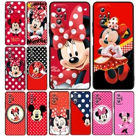 disney minnie mouse point silicone cover for xiaomi redmi note 11e 11s 11 11t 10 10s 9 9t 9s 8 8t pro 5g 7 5 black phone case