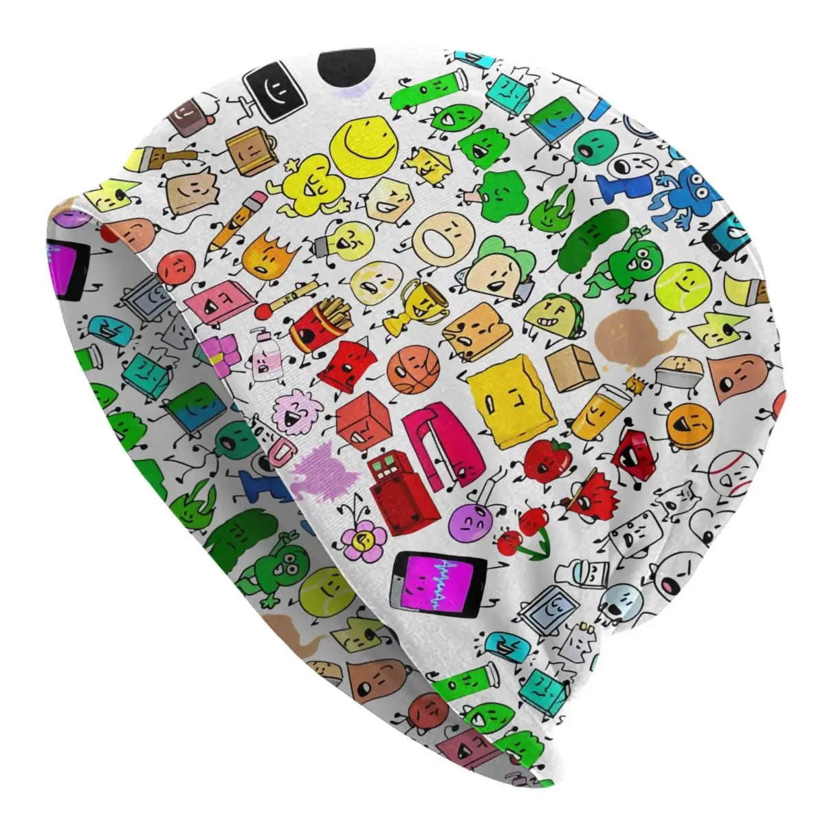 Фото BFDI Inanimate Insanity мультфильм Skullies шапочки шапки Battle for Dream Island весенняя кепка унисекс теплые шапки двойного назначения №1