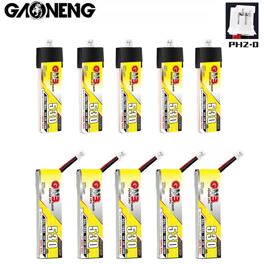 

5PCS GAONEGN 530mAh 1S 3.8V 90C/180C 4.35V GNB LiHV Battery With PH2.0 Plug For Emax Tinyhawk Kingkong LDARC TINY7 RC Parts