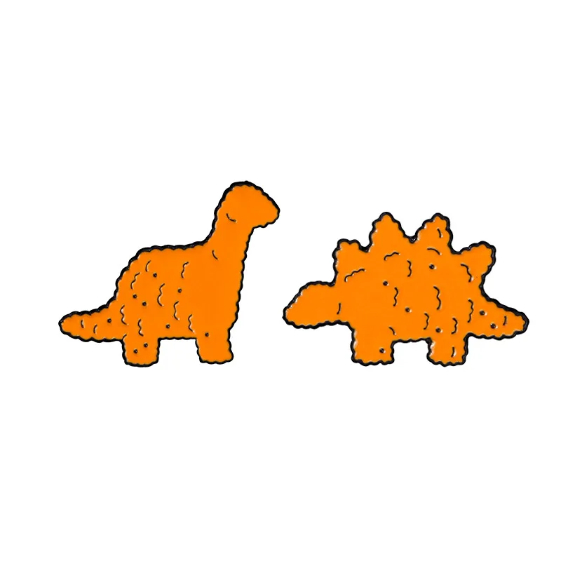 Симпатичная эмалированная брошь в виде мультяшного динозавра печенья томатного