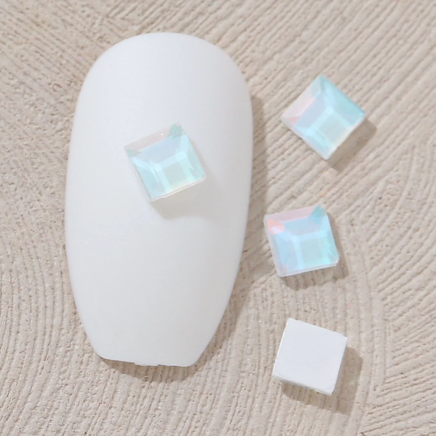 Опаловый мокко 4 мм оптовая продажа квадратная форма искусство ногтей с плоским