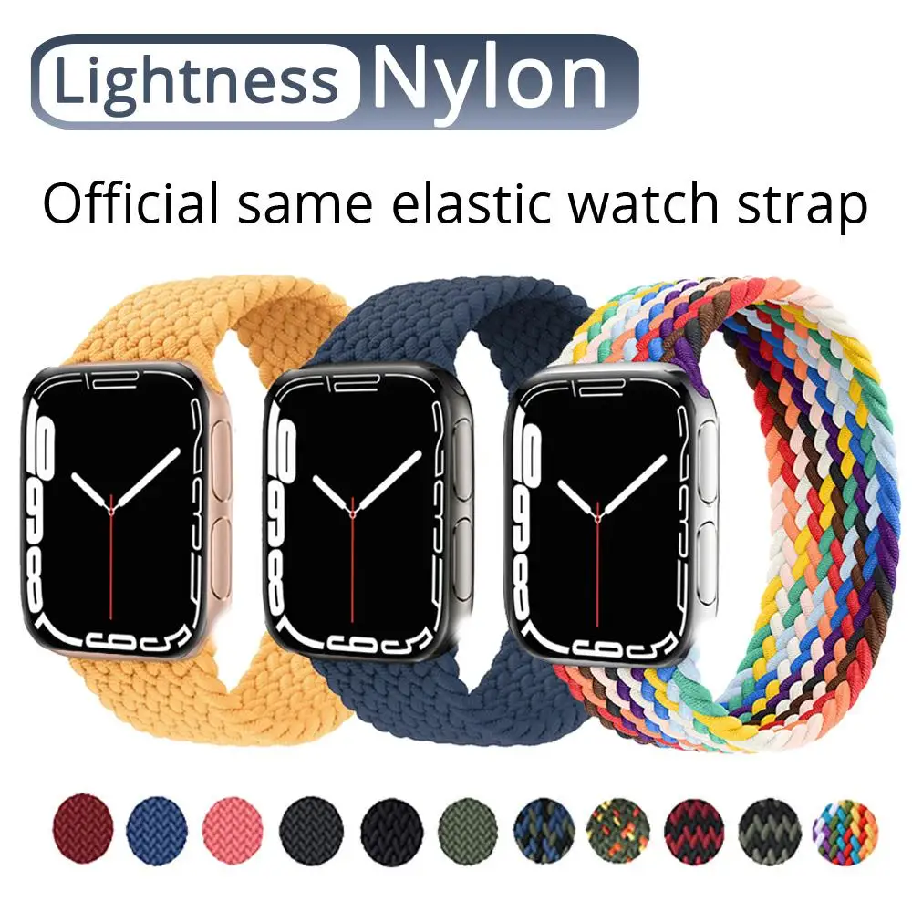 Плетеный ремешок для Apple watch band 40 мм 38 42 44 нейлоновый браслет correa iWatch Series 3 4 5 SE 6 7 8 45