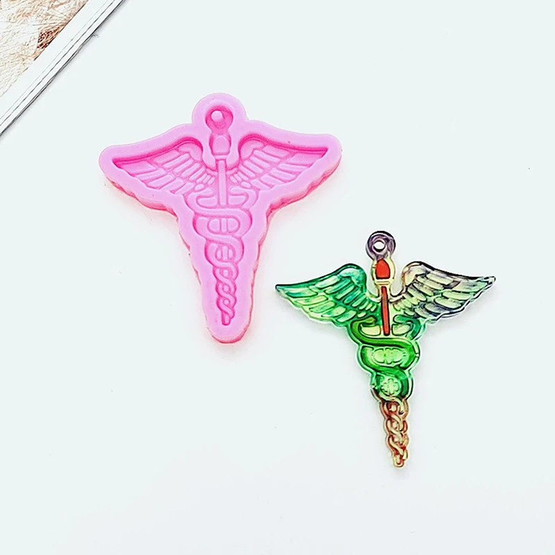 

Emblem Logo Keychain Silicone Mold with Hole for DIY Pendant Silicone Mold Necklace Jewellery Making Clay Mold