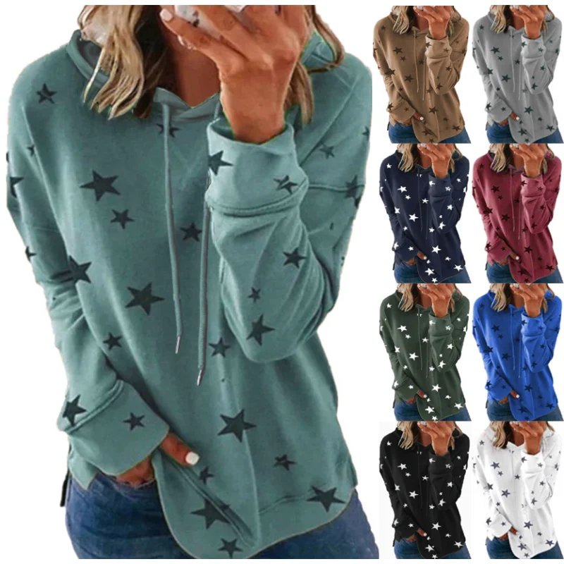 

2022 New Women Hoodies Casual Autumn Spring Hooded Sweater Pullovers Women Female Loose Sweater Knit Jumpers Top