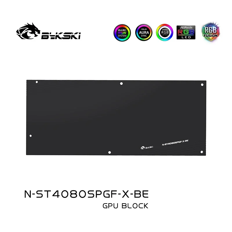 Фото Водоблок Bykski N-ST4080SPGF-X для видеокарты Zotac GeForce RTX 4080 SUPER-16GB PGF OC, медный кулер с RGB-подсветкой №5