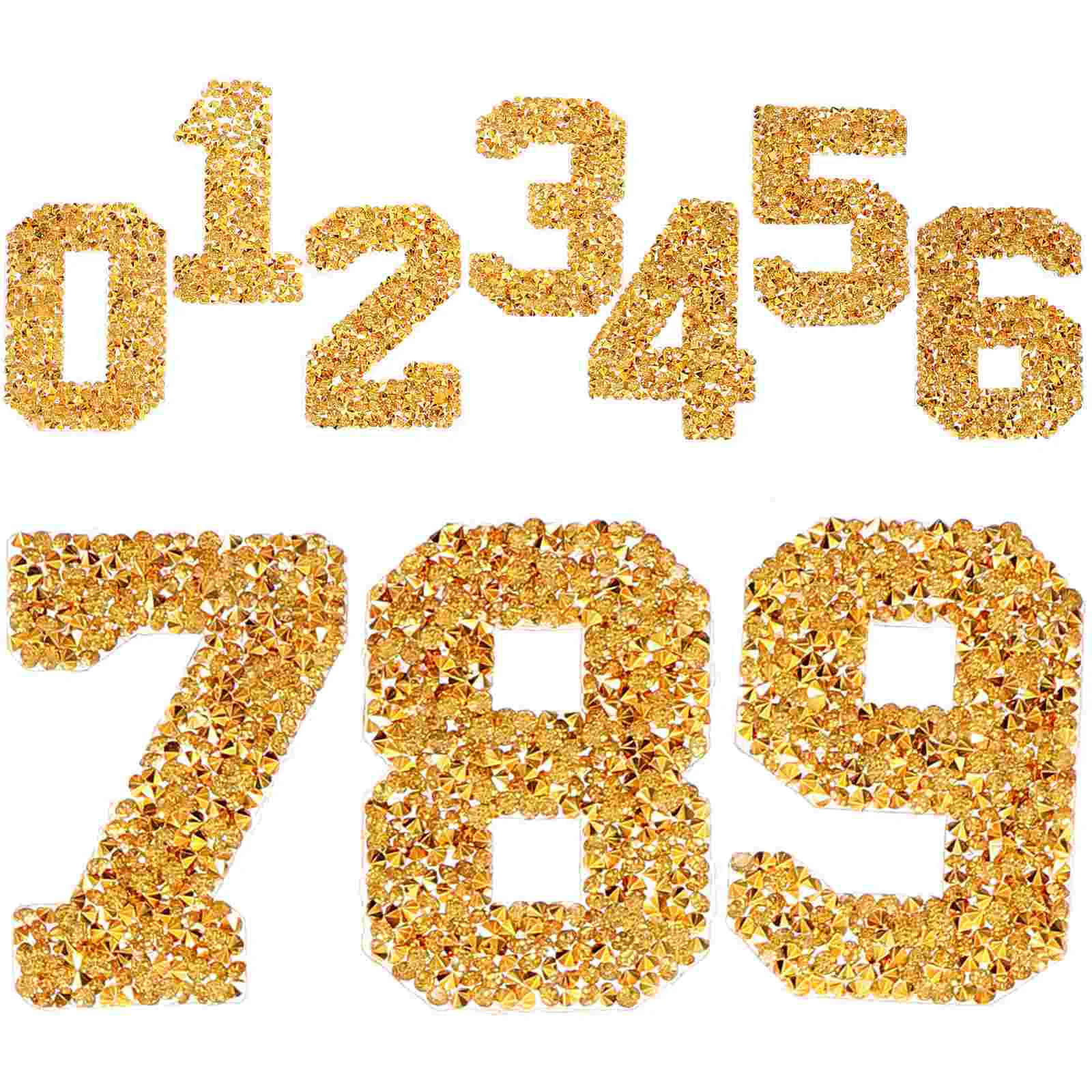 

1 Set Number Patches Number Rhinestones Patches Clothing Rhinestones Badge For Diy Decor