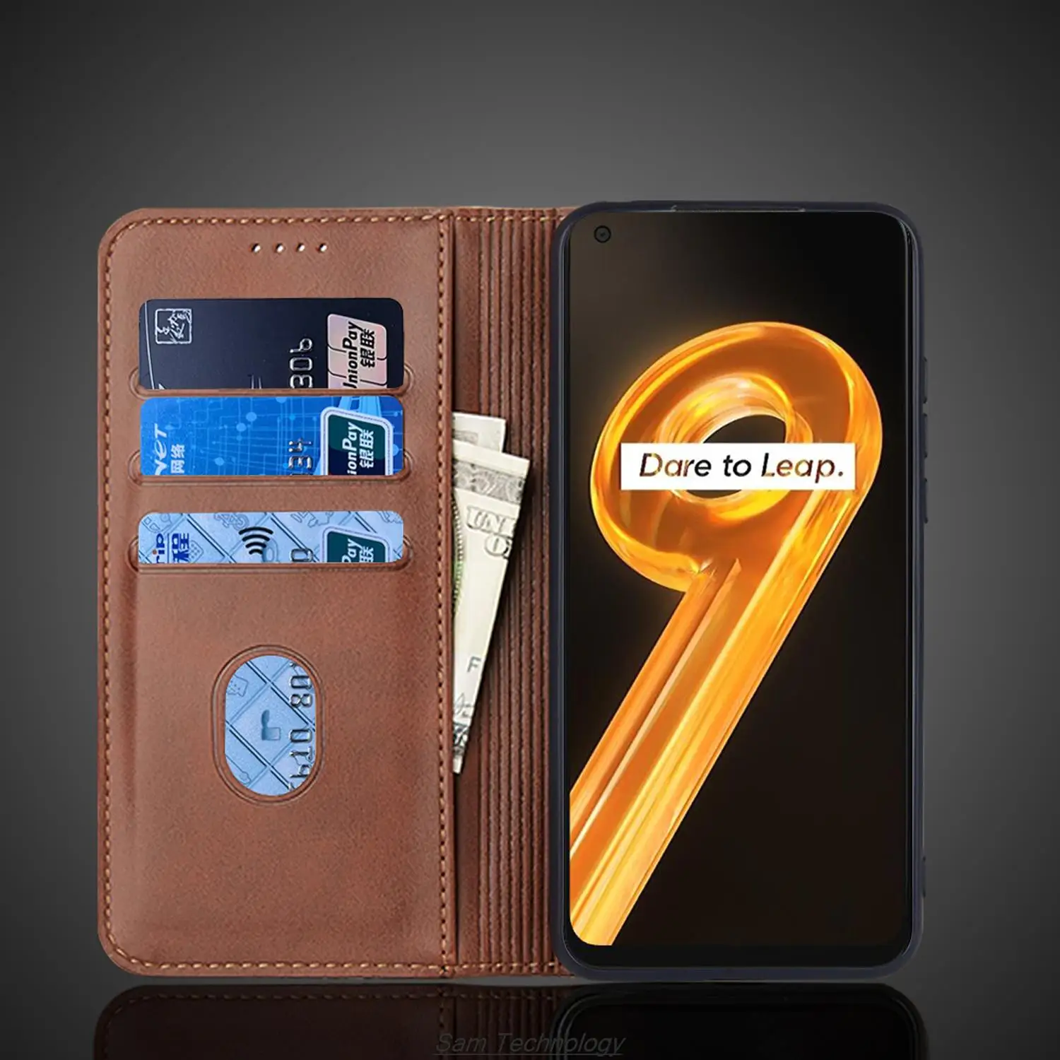 Кожаный чехол с магнитным притяжением для OPPO Realme 9 4G/Realme Pro plus 6 4 дюйма откидная