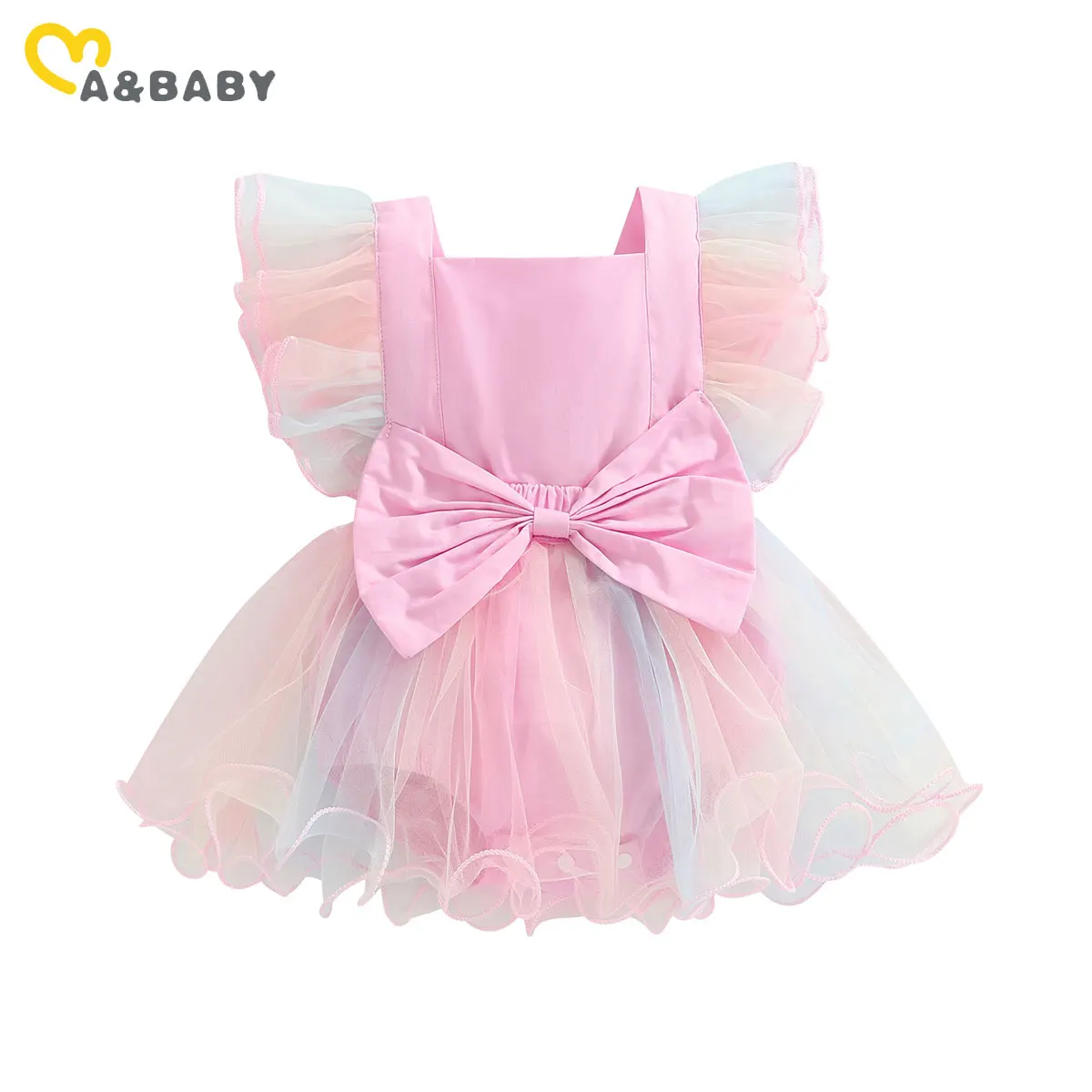 

ma&baby 0-24M Princess Newborn Infant Baby Girl Romper Tulle Ruffle Jumpsuit Playsuit Birthday Clothing Summer
