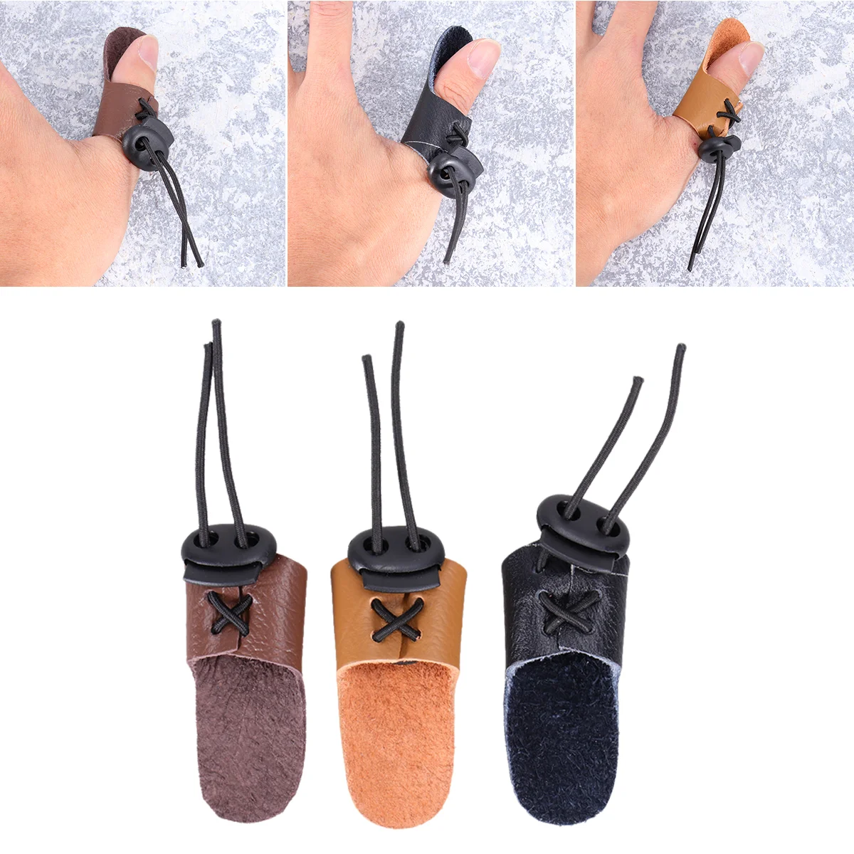 

Archery Finger Glove Guard Thumb Bow Protector Ring Tabsingle Recurve Hand Shooting Protection Andhunting Cover Safe Set Gear