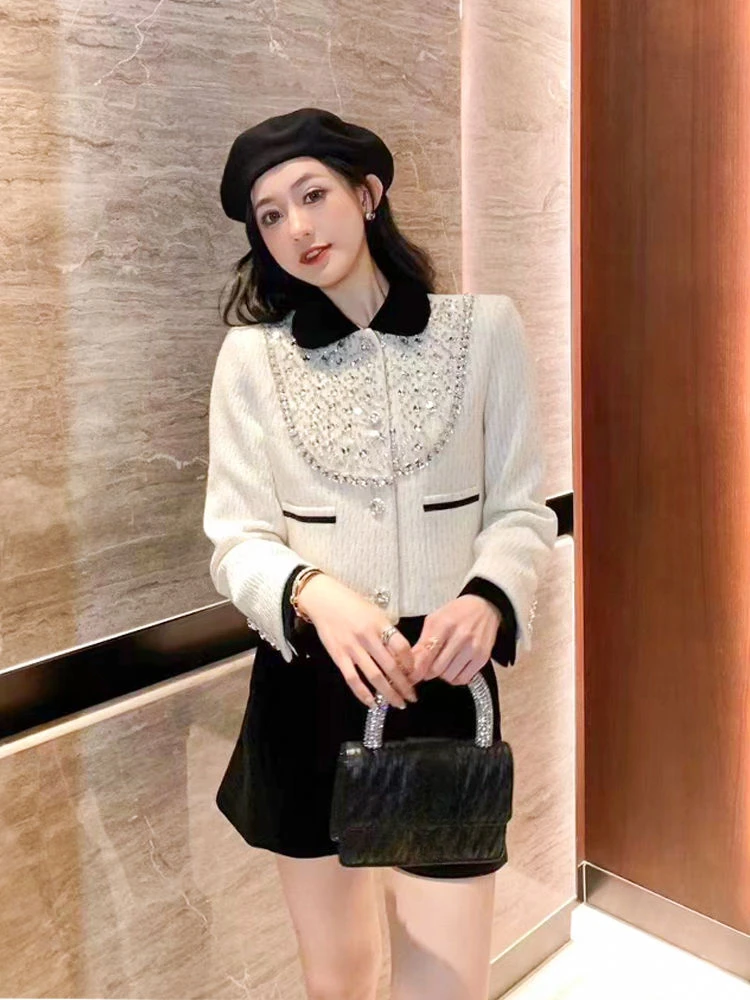 Женская куртка Миягава с отложным воротником элегантный кардиган контрастных