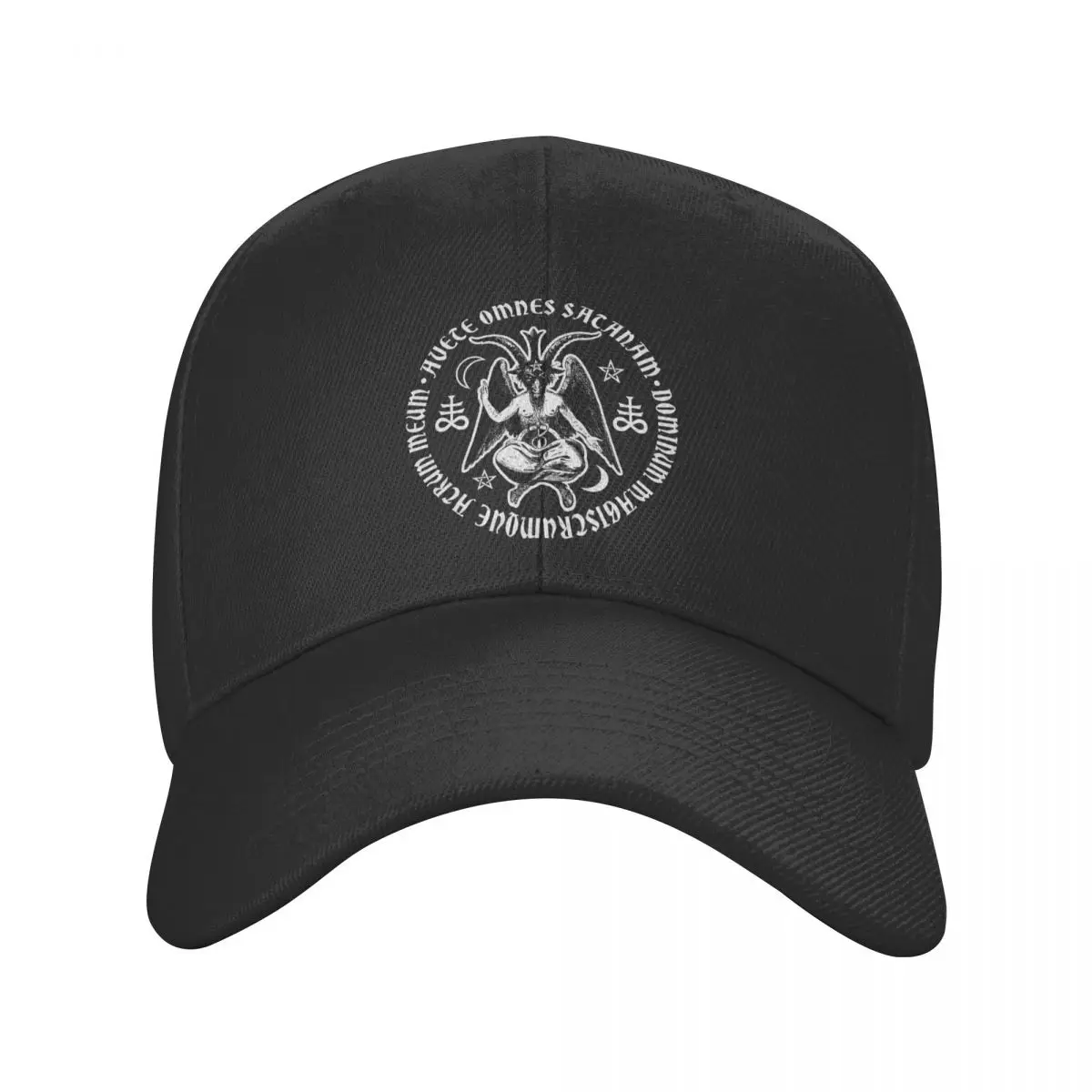 

Hail Satan Baphomet With Satanic Crosses Baseball Cap Adult Demon Devil Adjustable Dad Hat for Men Women Sports Snapback Caps