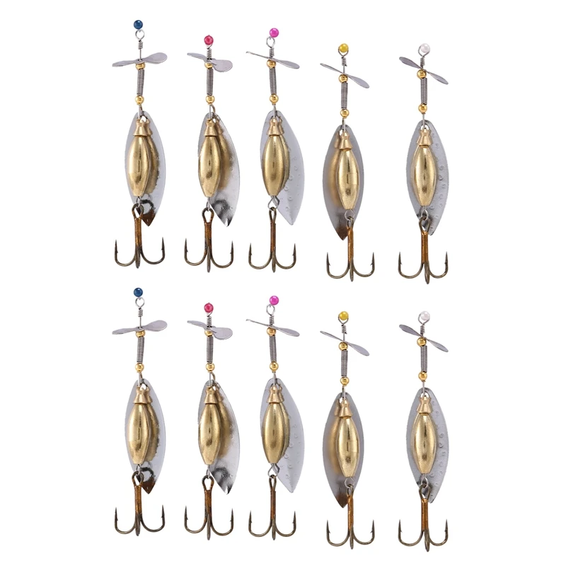 

2X Lot 5 Sinking Spinner Spoon Bait Fishing Lure Artificial Hard Bait For Bass Pike Fishing Tackle Equipment 15G/9.8Cm