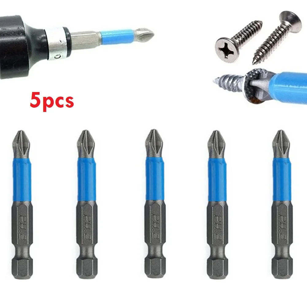 

5Pcs 50mm PH2 Cross Screwdriver Bits Anti Slip Hex Shank Electric Screwdriver