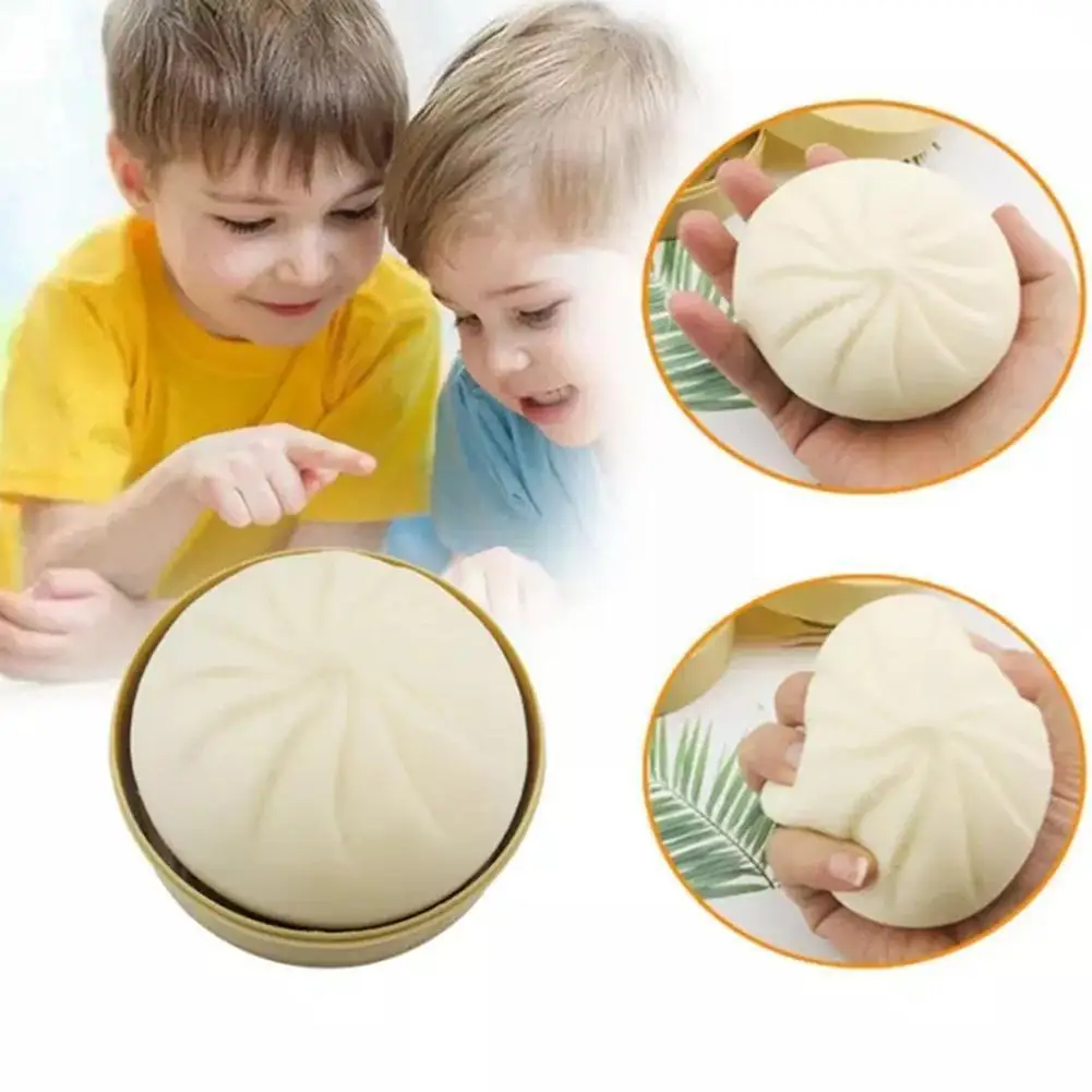 

1pcs New Style Simulated Food Breakfast Venting Toy Music Toy Hamburger Bun Venting Decompression Ball Steamed Kneadin M2z1