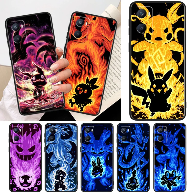 

Pokemon Pikachu Cool Phone Case For OPPO A96 AA94 A93 A77S A76 A74 A73 A72 A57S A757E AX7 A1K 2022 2020 Black Cover