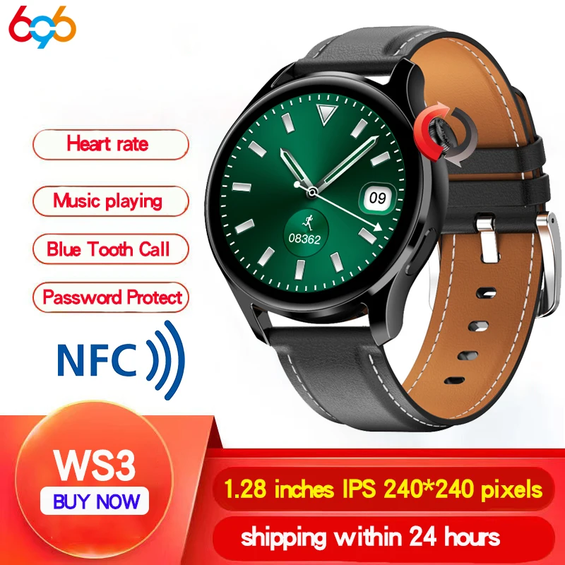 

2022 New Men Blue Tooth Call Password Smart Watch Music Playing Sports Fitness Tracker Heart Rate NFC Smartwatch For IOS Android