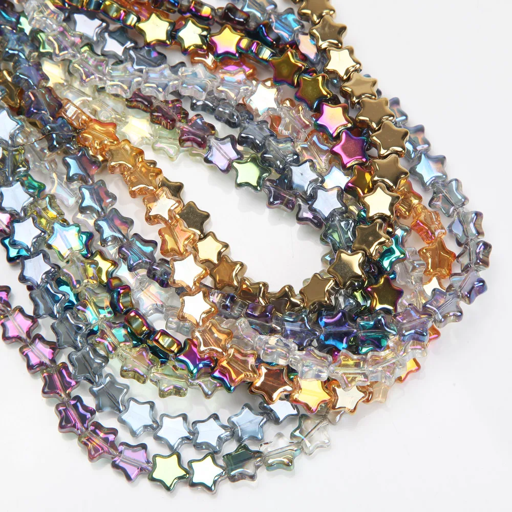 

30PCS 7mm Shine Glass Beads Five-pointed Stars AB Color Beads for Jewelry Making Bracelets Supplies Necklace DIY Accessories