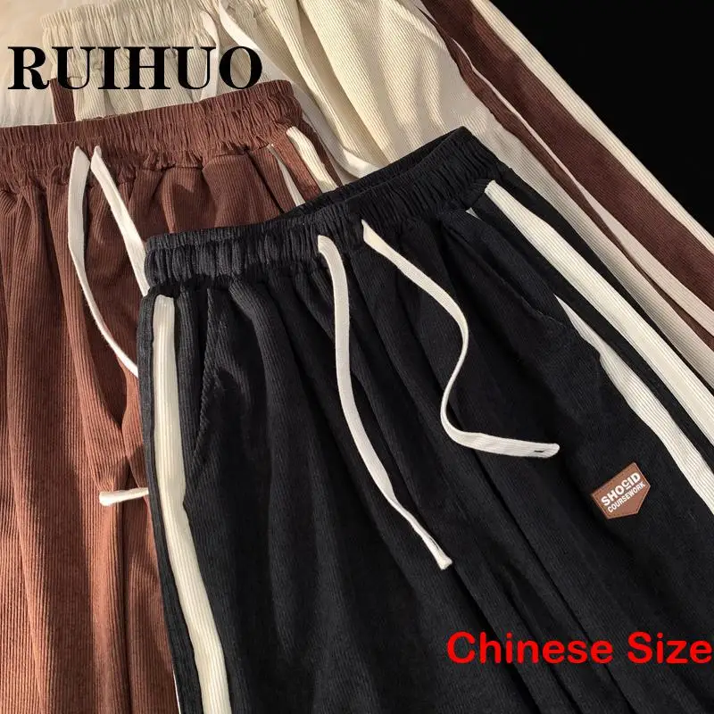 

RUIHUO Casual Corduroy SweatPants Men Joggers Streetwear Pants For Man Sweatpants Chinese Size 3XL 2023 Spring New Arrivals