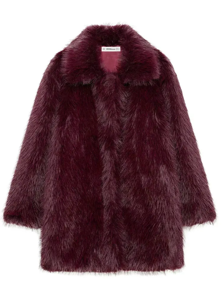 2025 зимние женские элегантные теплые длинные пальто из искусственного меха