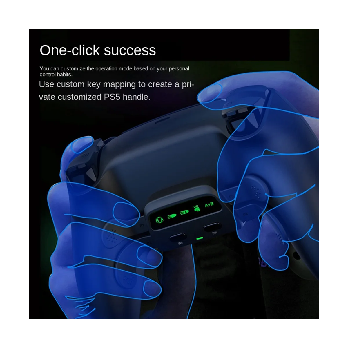 

For Ps5 Controller Remappable Kit Back and 4 Back Buttons Rise Remap Kit(Black)