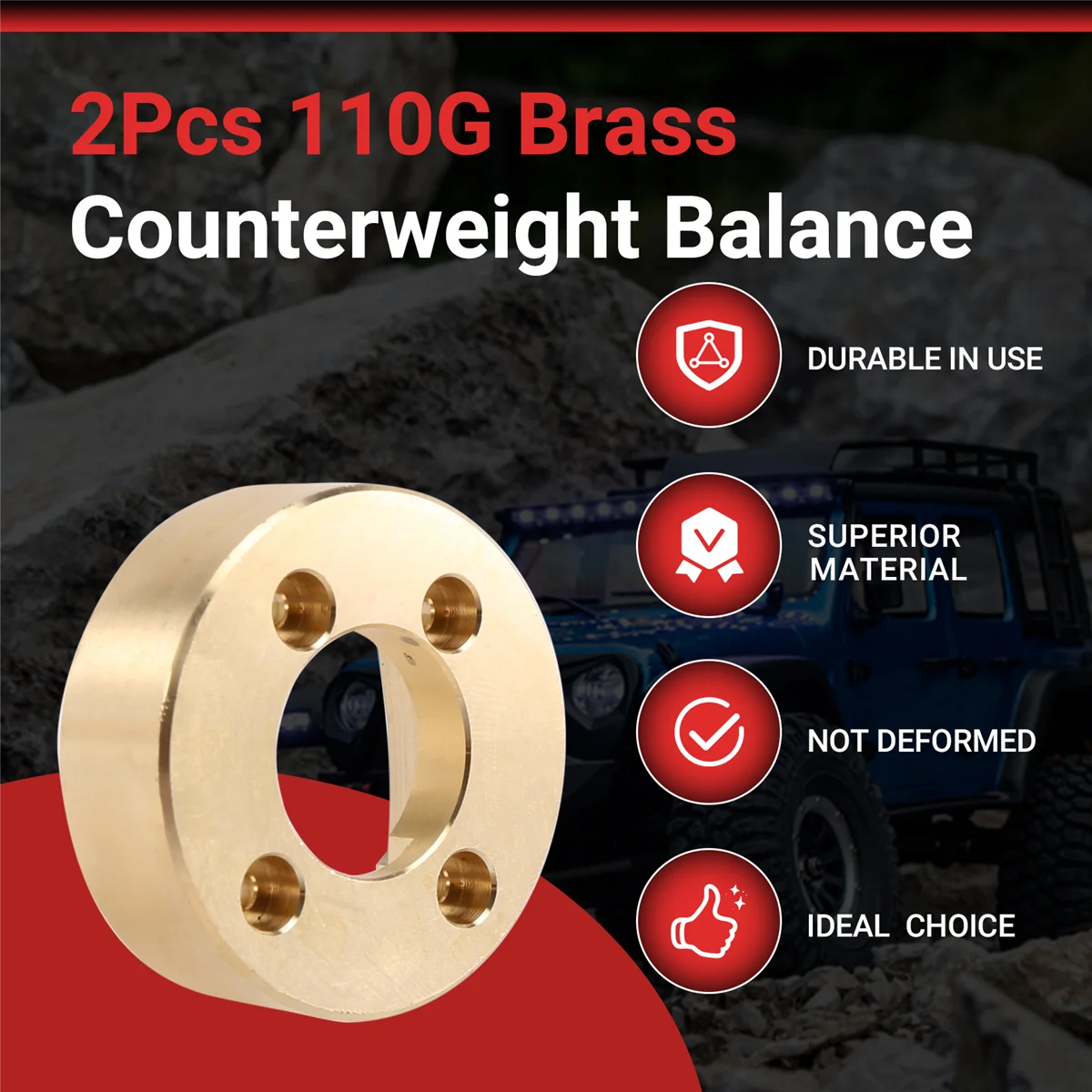 2 шт. 110 г латунный противовес балансировочный вес для Absima CR3.4 SHERPA KHAMBA CR1.8 Yucatan RC